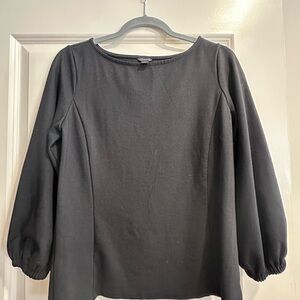 Ann Taylor Black Blouse with Puff Sleeves